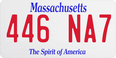 MA license plate 446NA7