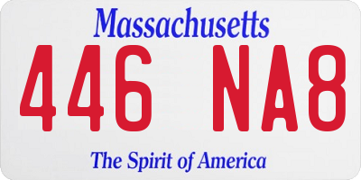 MA license plate 446NA8