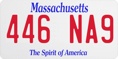 MA license plate 446NA9