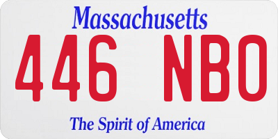 MA license plate 446NB0