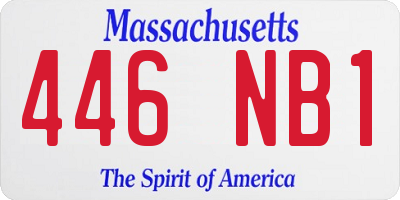 MA license plate 446NB1