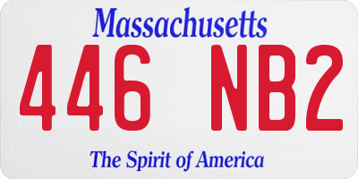 MA license plate 446NB2