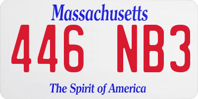 MA license plate 446NB3