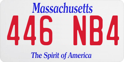 MA license plate 446NB4