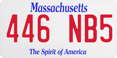 MA license plate 446NB5