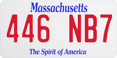 MA license plate 446NB7