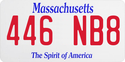 MA license plate 446NB8