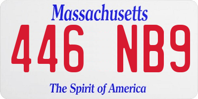 MA license plate 446NB9