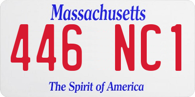 MA license plate 446NC1