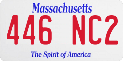MA license plate 446NC2