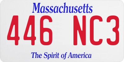 MA license plate 446NC3