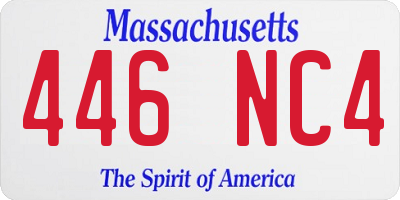 MA license plate 446NC4