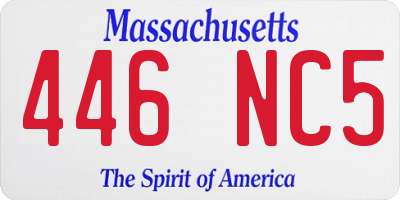 MA license plate 446NC5