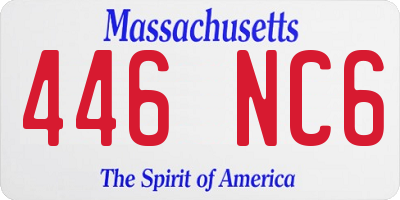 MA license plate 446NC6