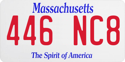 MA license plate 446NC8