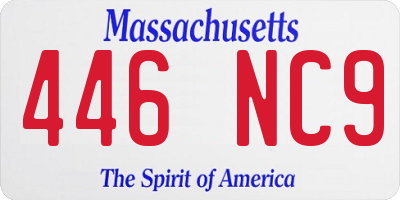 MA license plate 446NC9