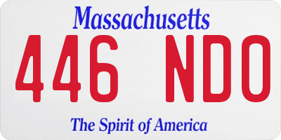 MA license plate 446ND0