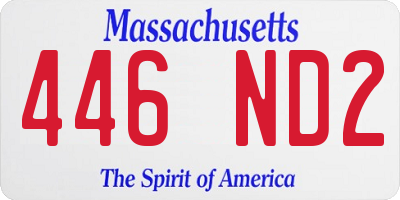 MA license plate 446ND2