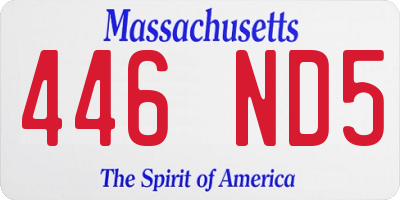 MA license plate 446ND5