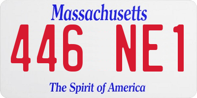 MA license plate 446NE1