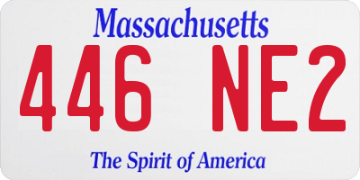 MA license plate 446NE2
