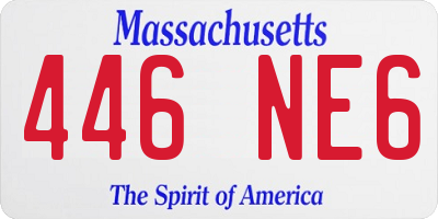 MA license plate 446NE6