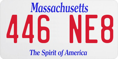 MA license plate 446NE8
