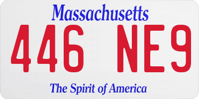 MA license plate 446NE9