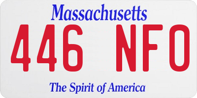 MA license plate 446NF0