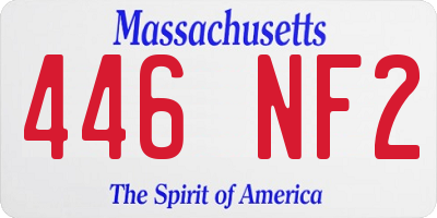 MA license plate 446NF2