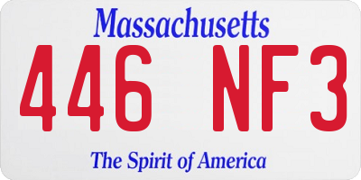 MA license plate 446NF3