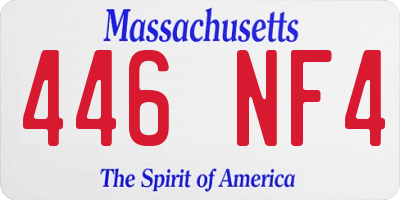 MA license plate 446NF4