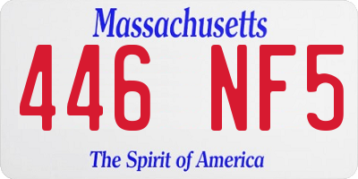 MA license plate 446NF5