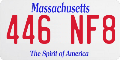 MA license plate 446NF8