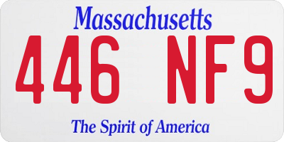 MA license plate 446NF9
