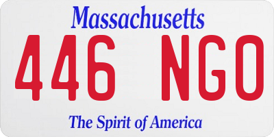 MA license plate 446NG0