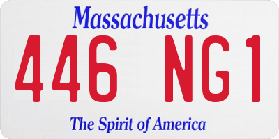 MA license plate 446NG1