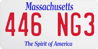 MA license plate 446NG3