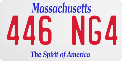 MA license plate 446NG4