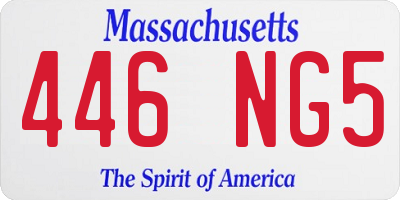 MA license plate 446NG5