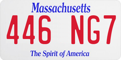MA license plate 446NG7