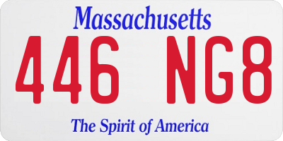 MA license plate 446NG8