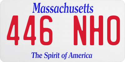 MA license plate 446NH0