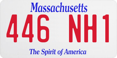 MA license plate 446NH1