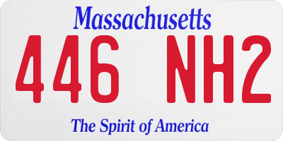 MA license plate 446NH2