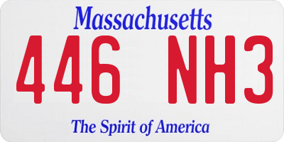 MA license plate 446NH3