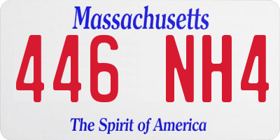 MA license plate 446NH4