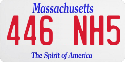 MA license plate 446NH5