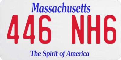MA license plate 446NH6