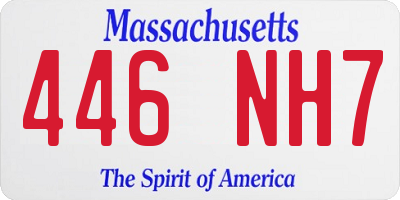 MA license plate 446NH7